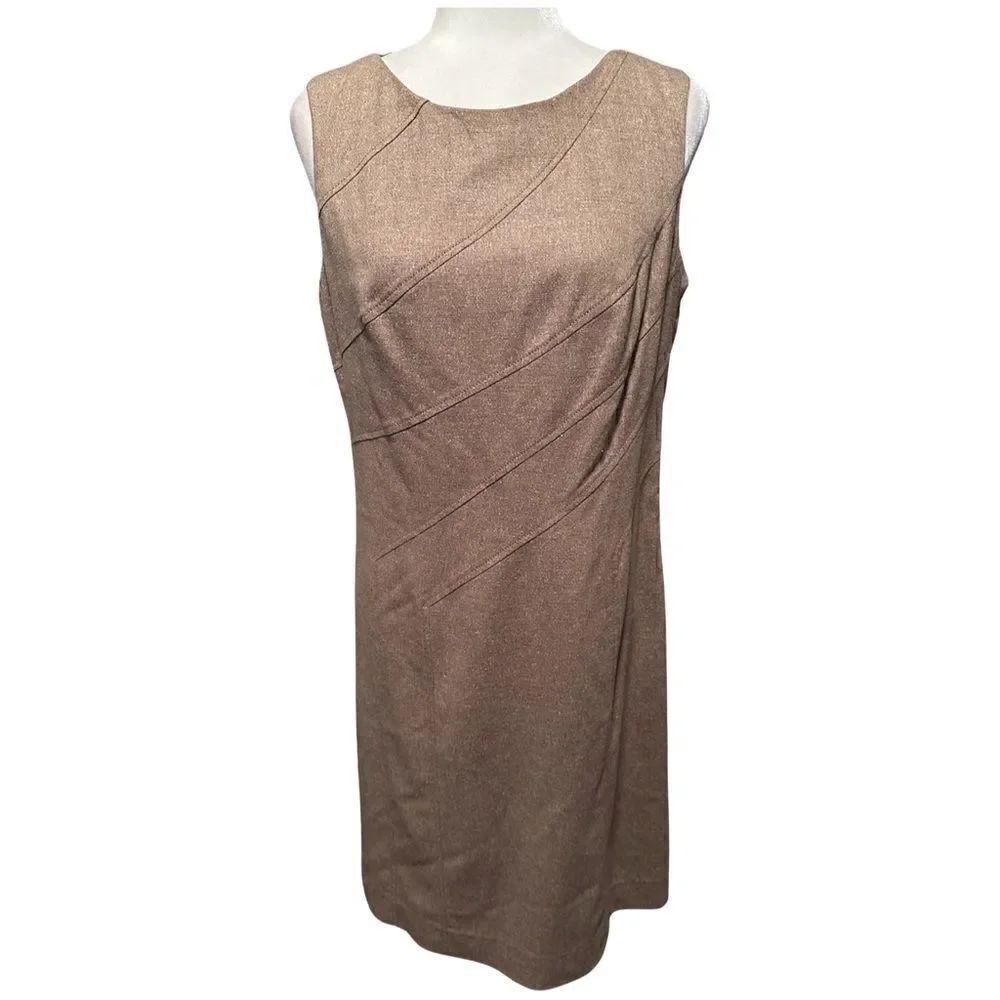 Etcetera Wool Silk Blend Fitted Sheath Dress Size 10
